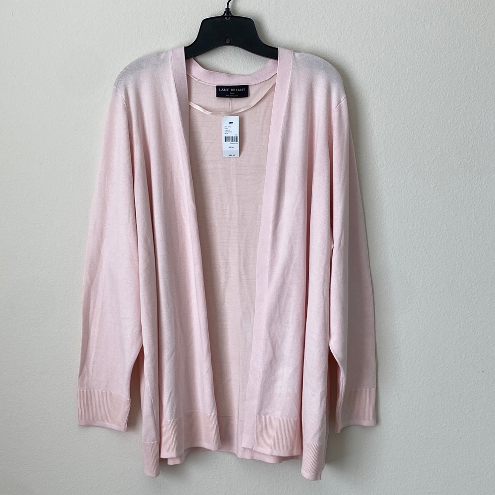 Lane Bryant Light Pink Open Cardigan